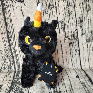 BLACK CAT HALLMARK HALLOWEEN CATICORN PLUSH CANDY CORN UNICORN KITTY SPARKLE NWT